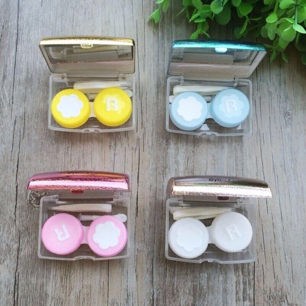 New Style Travel Portable Gold Case Contact Lens Case Holder Contact Lenses Box